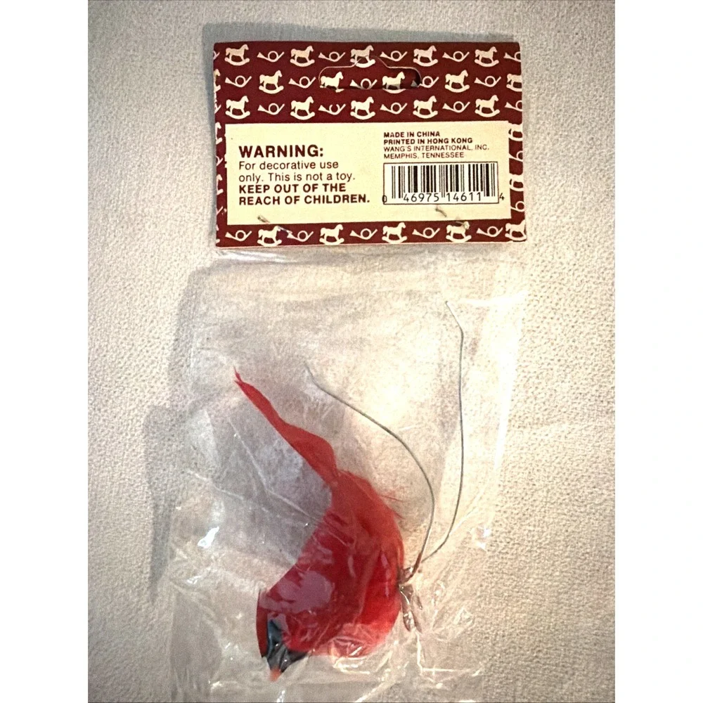 Lot of 4 - Vintage RED CARDINALS with Wires Attached to Feet for CRAFTING - NOS